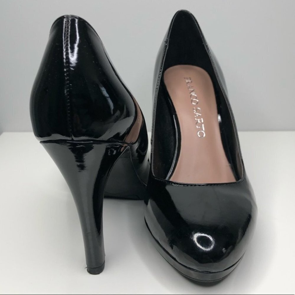 Franco Sarto Darren Black Almond Toe Heels Size 6